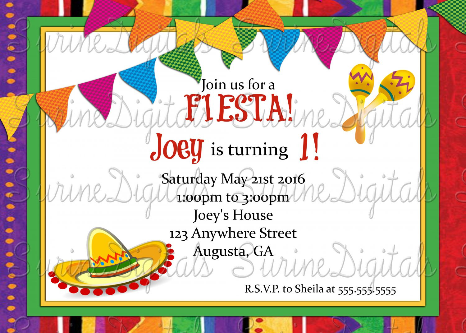 Spanish Birthday Invitations
 Let s Fiesta Invitation Spanish Themed Birthday Party