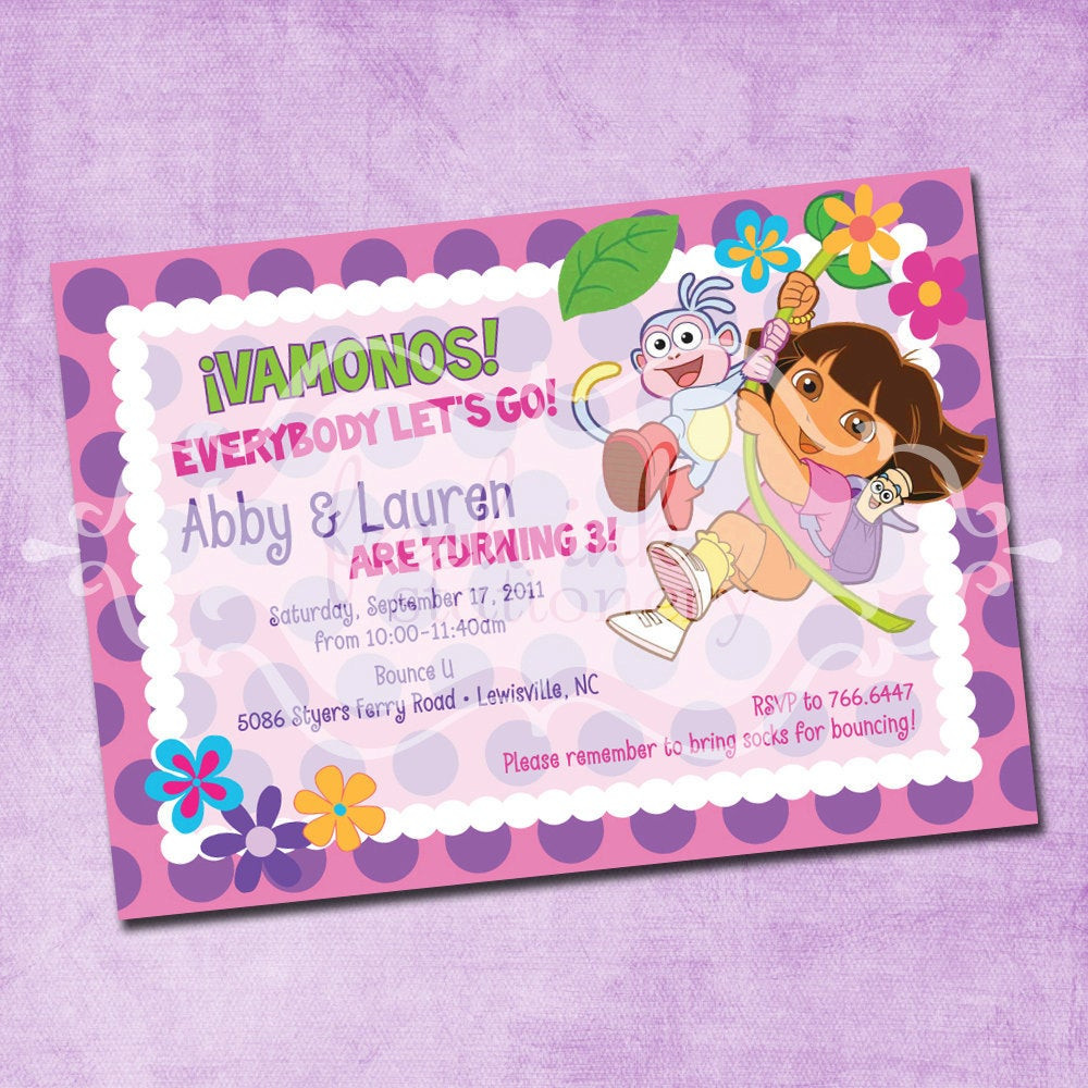 Spanish Birthday Invitations
 Dora Birthday Invitation