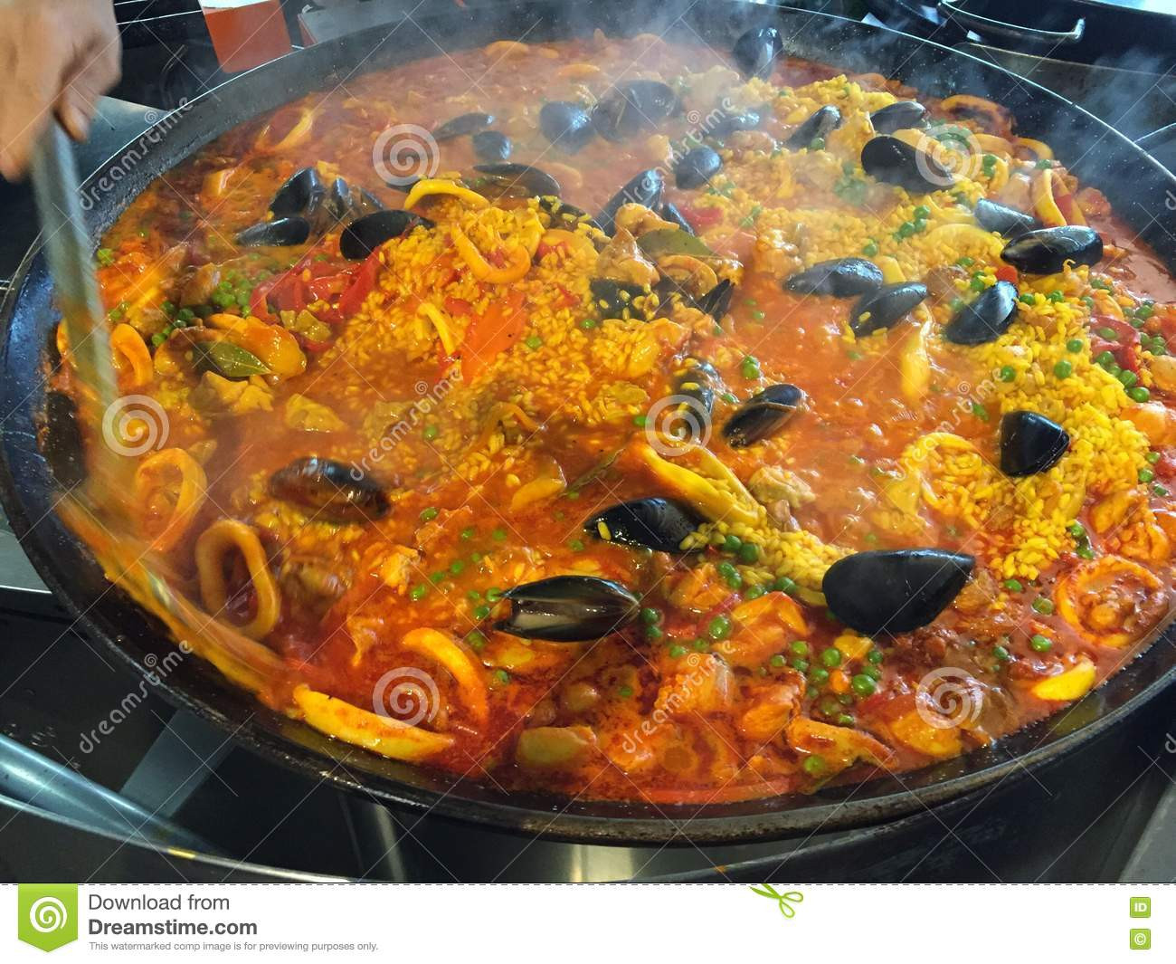 Spanish Rice Dish With Seafood
 Spanish Seafood Rice stock image Image of mediterranean