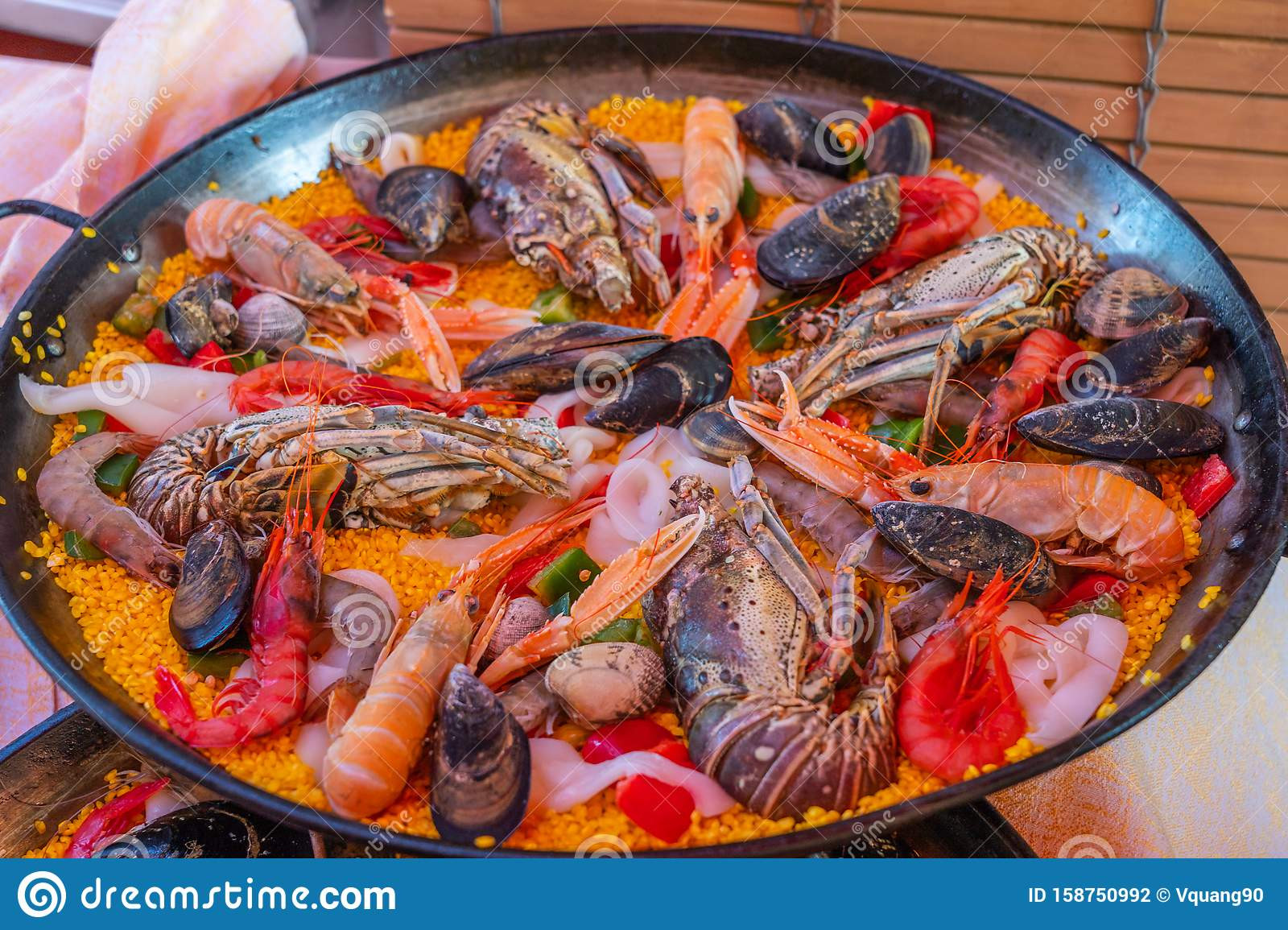 Spanish Rice Dish With Seafood
 Delicious Spanish Traditional Seafood Rice Dish Paella In
