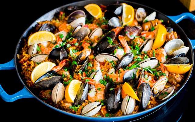 Spanish Rice Dish With Seafood
 Chicken and Seafood Paella Jo Cooks