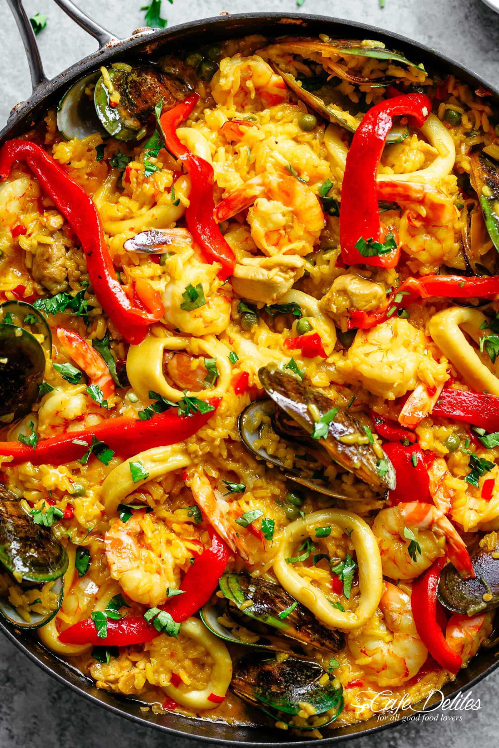 Spanish Rice Dish With Seafood
 Paella Cafe Delites