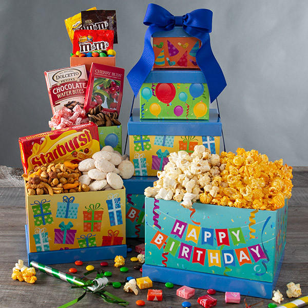 Special Birthday Gifts
 Happy Birthday Gift Tower by GourmetGiftBaskets