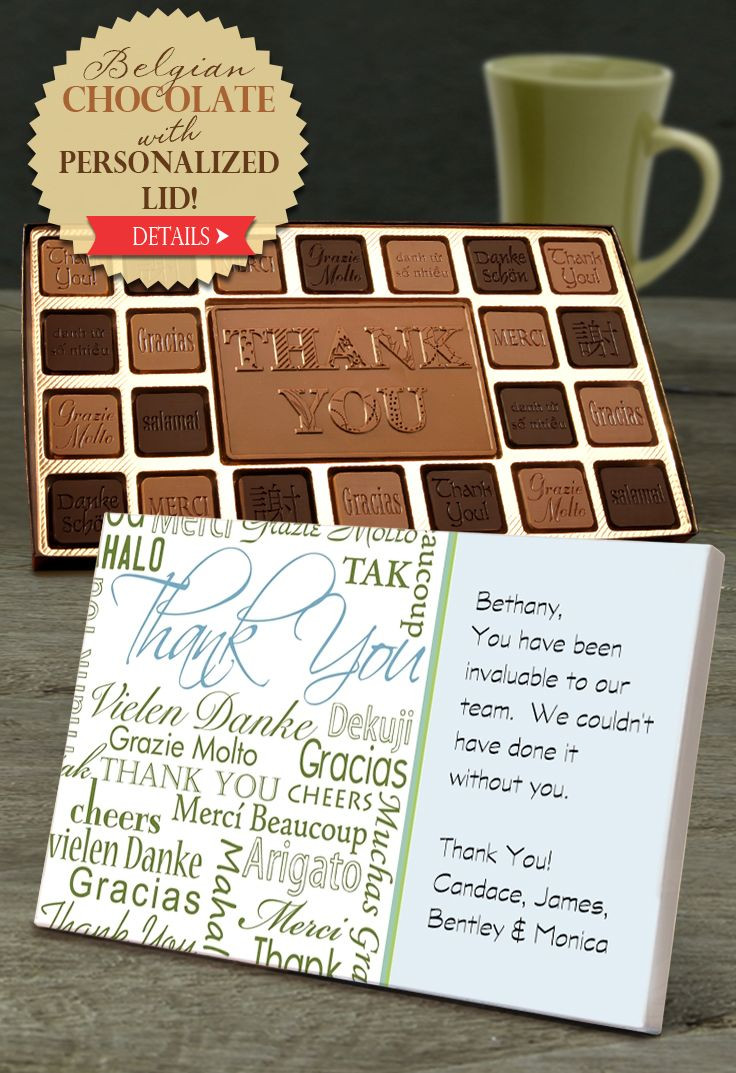 Special Thank You Gift Ideas
 1000 images about Thank You Personalized Chocolate Gifts
