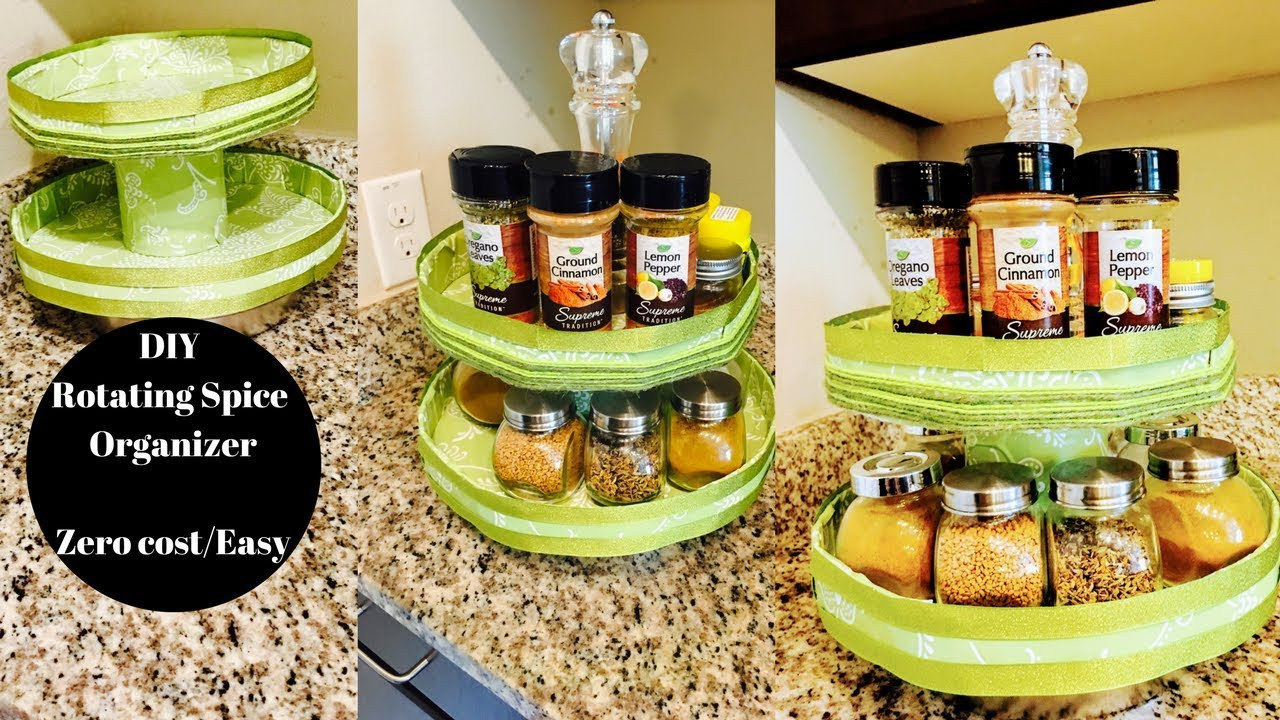 Spice Organizer DIY
 DIY Foamboard Rotating Spice Organizer Kitchen