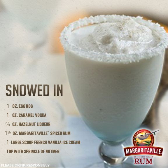 Spiced Rum Holiday Drinks
 Snowed In Frozen Cocktail with Margaritaville Spiced Rum