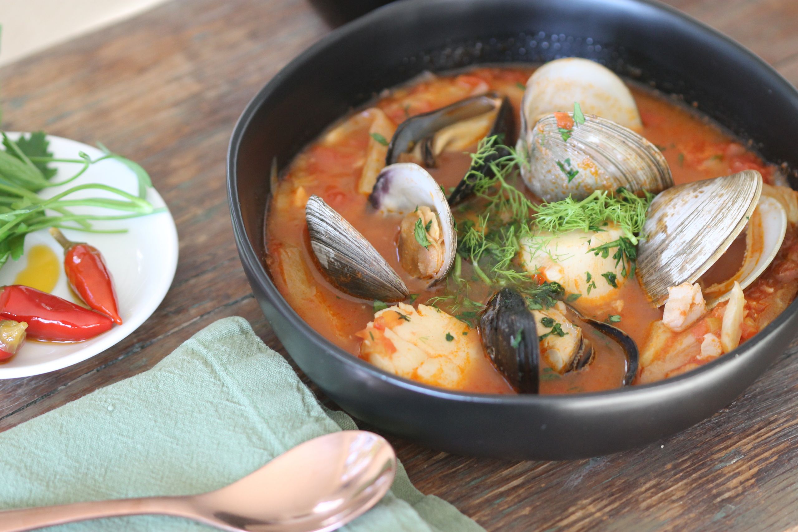 Spicy Seafood Stew
 Spicy Seafood Stew with Leeks Fennel and Calabrian