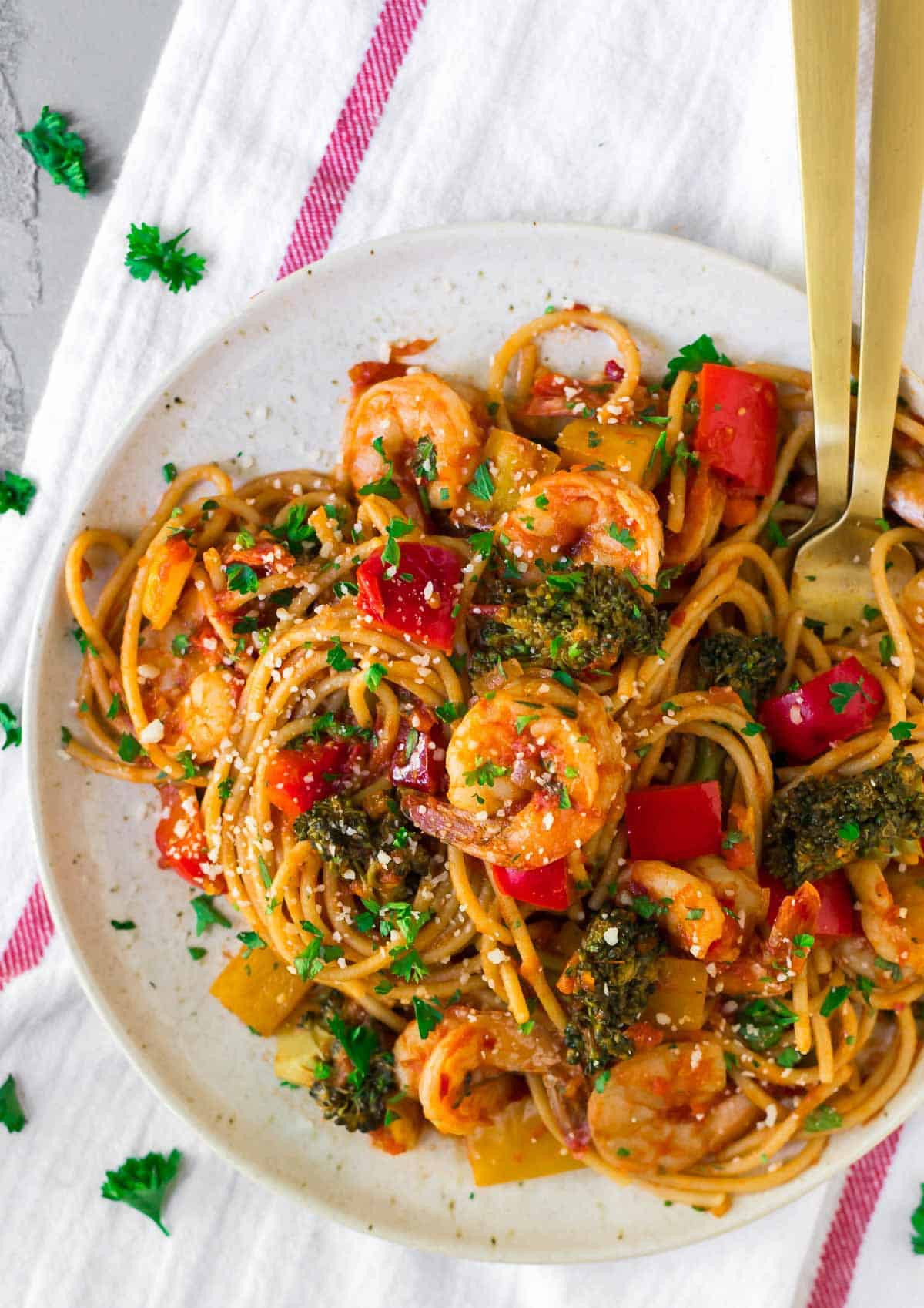 Spicy Shrimp Pasta Recipes
 Spicy Shrimp Pasta Creamy Spgahetti Recipe  WellPlated