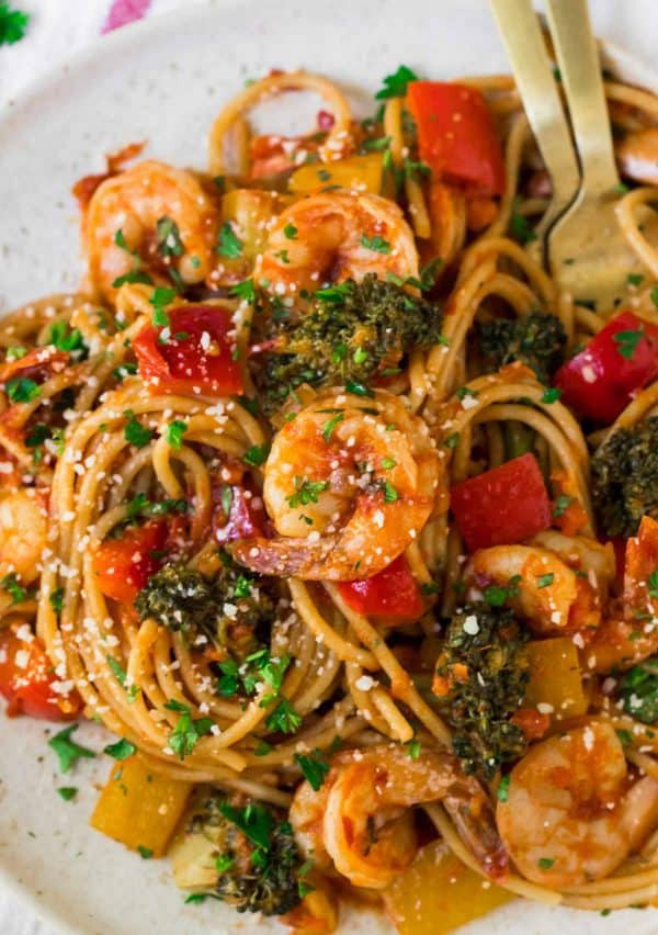 Spicy Shrimp Pasta Recipes
 Spicy Shrimp Pasta Creamy Spgahetti Recipe  WellPlated