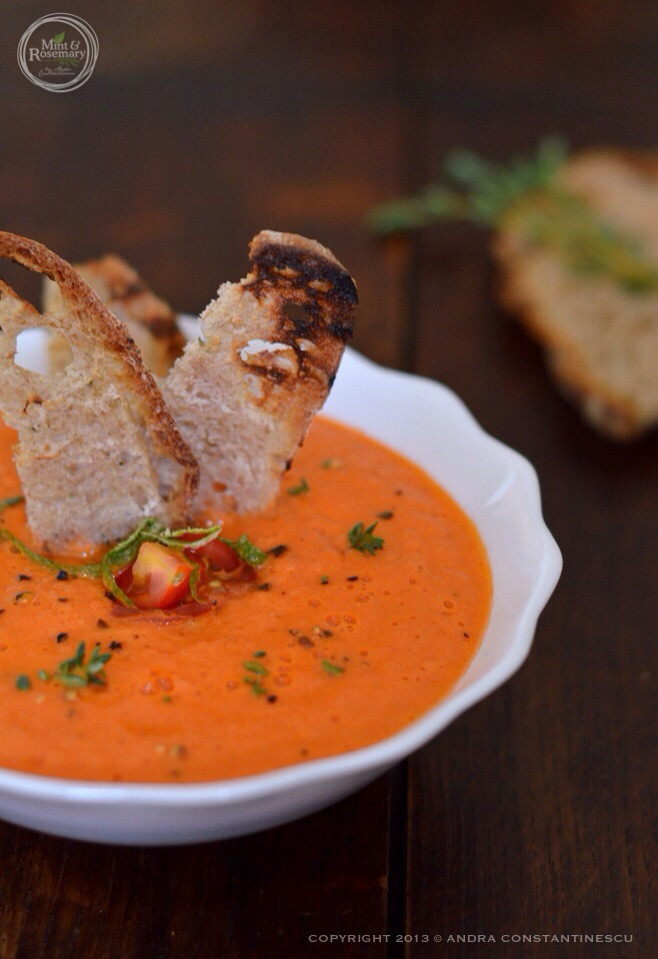 Spicy Tomato Soup
 Summer recipe spicy tomato soup [ vegan] Mint & Rosemary