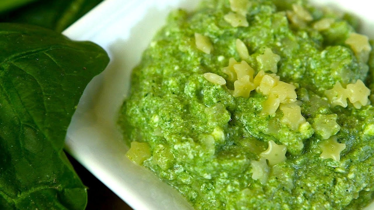 Spinach Baby Food Recipe
 Pasta with spinach baby food recipe 9M