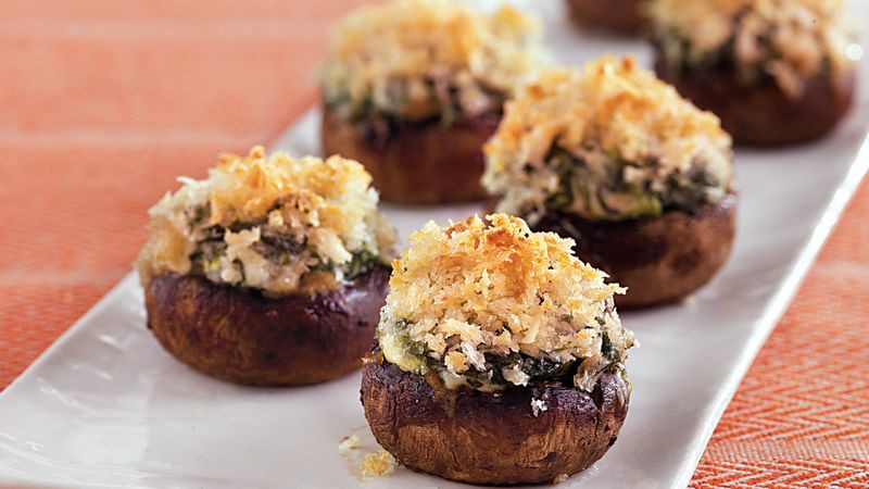 Spinach Stuffed Mushroom Recipe
 Cheese and Spinach Stuffed Mushrooms Recipe BettyCrocker