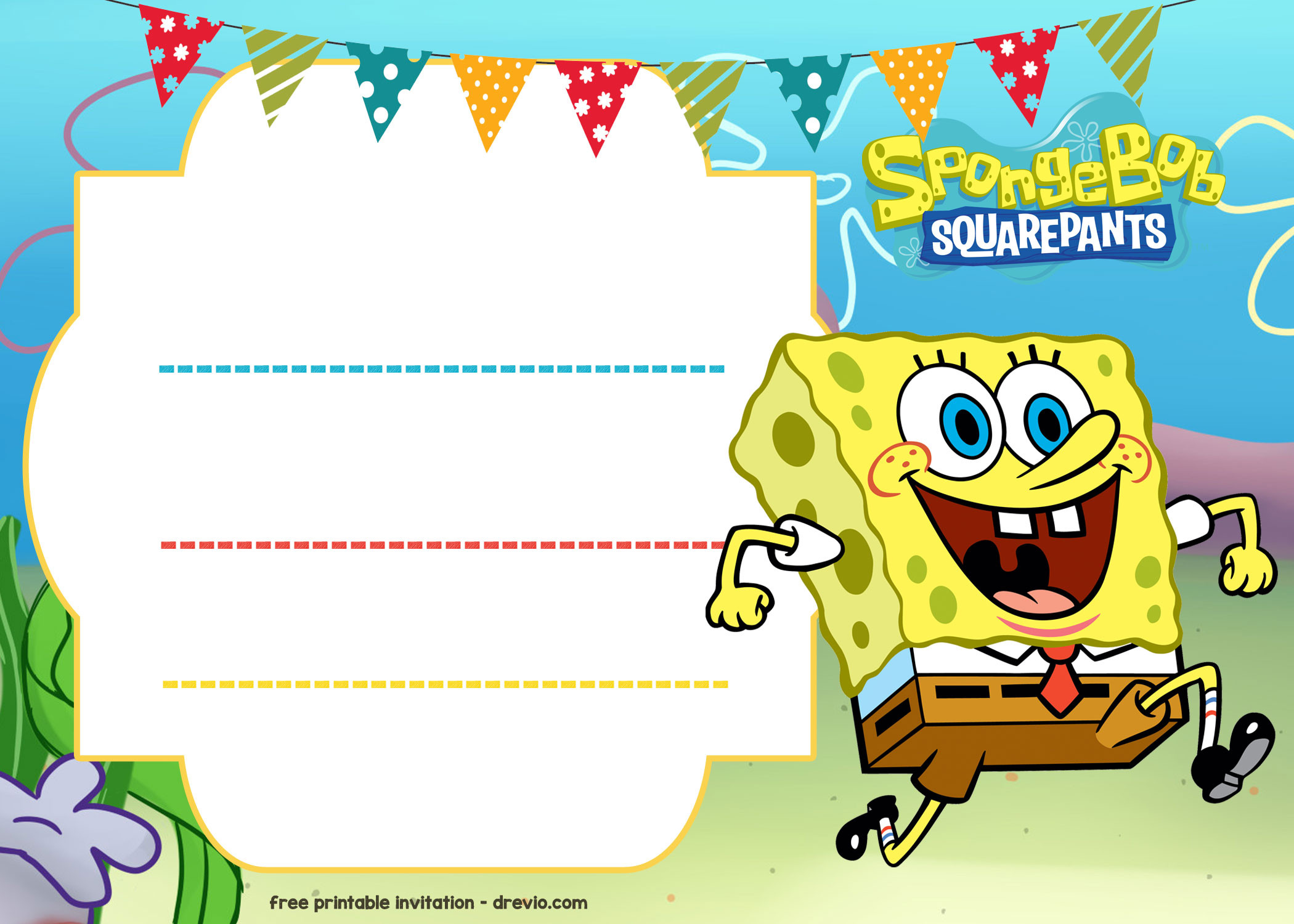 Spongebob Birthday Invitations
 FREE Spongebob Birthday Invitation Template