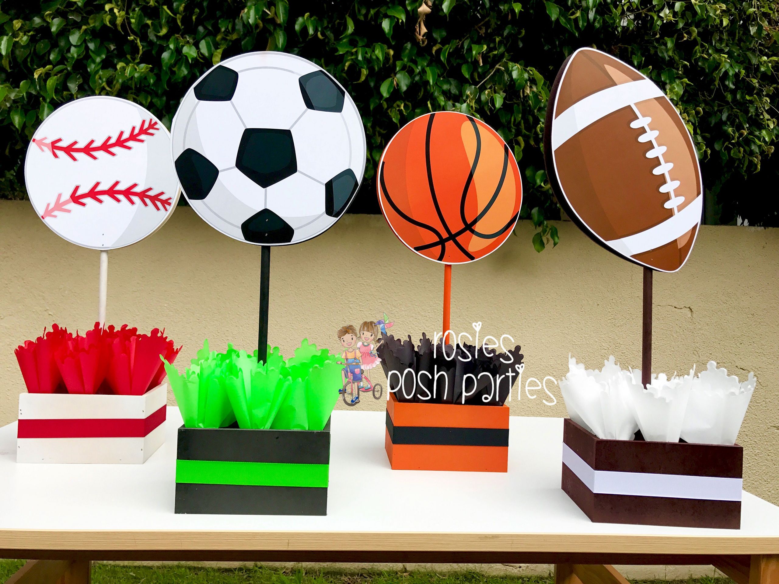 Sports Birthday Decorations
 Sports Theme Centerpiece Sports Party Sports Birthday Soccer
