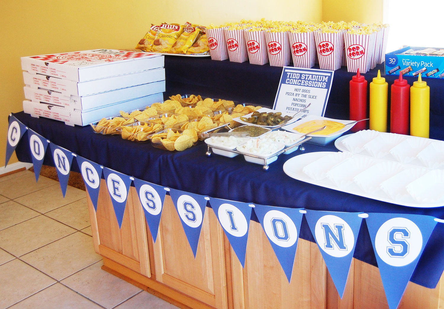 Sports Party Food Ideas
 Sports Party Concessions Banner