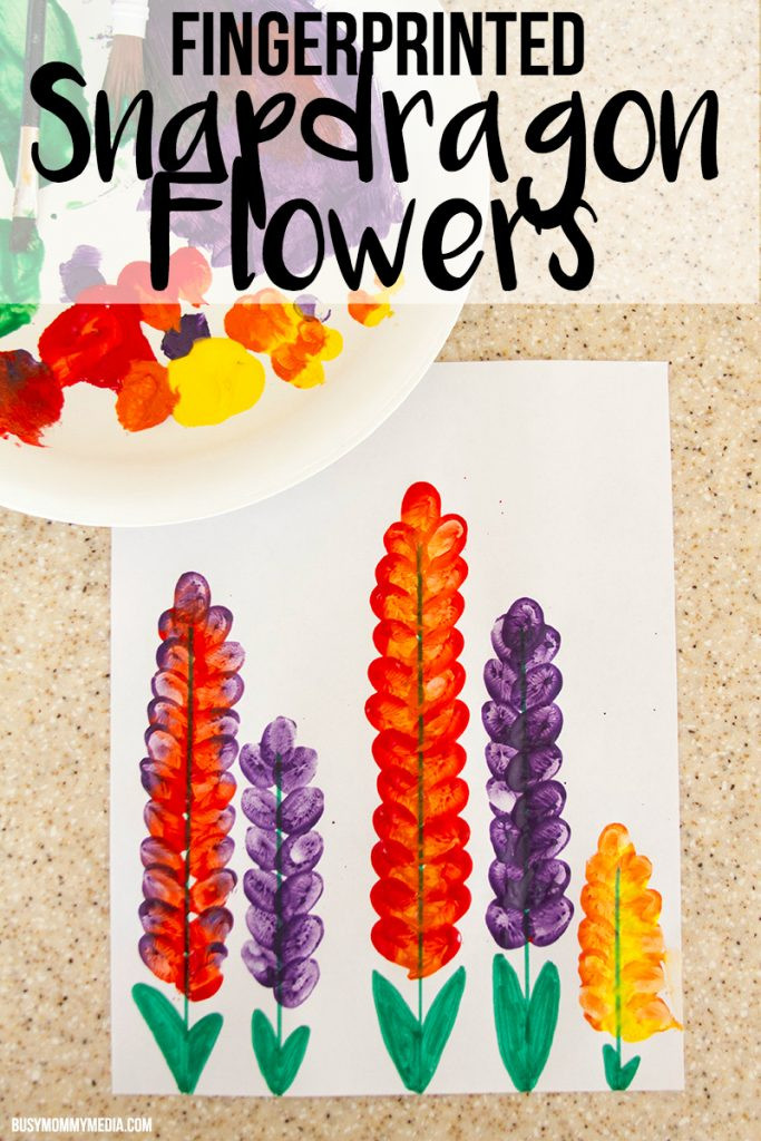Spring Art For Toddlers
 Spring Art for Kids Fingerprinted Snapdragon Flowers