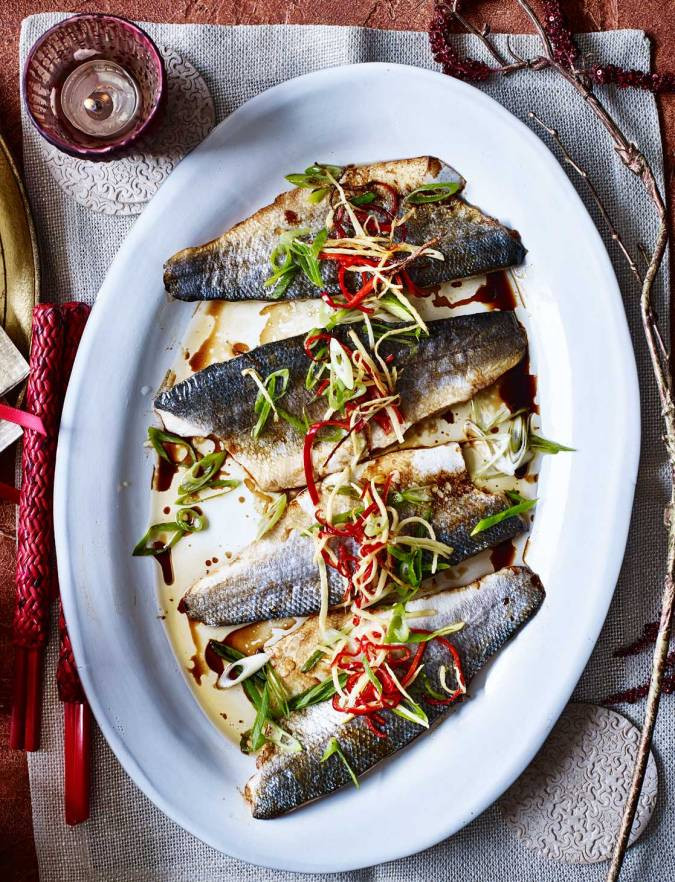 Spring Fish Recipes
 Pan fried sea bass with ginger and spring onion recipe