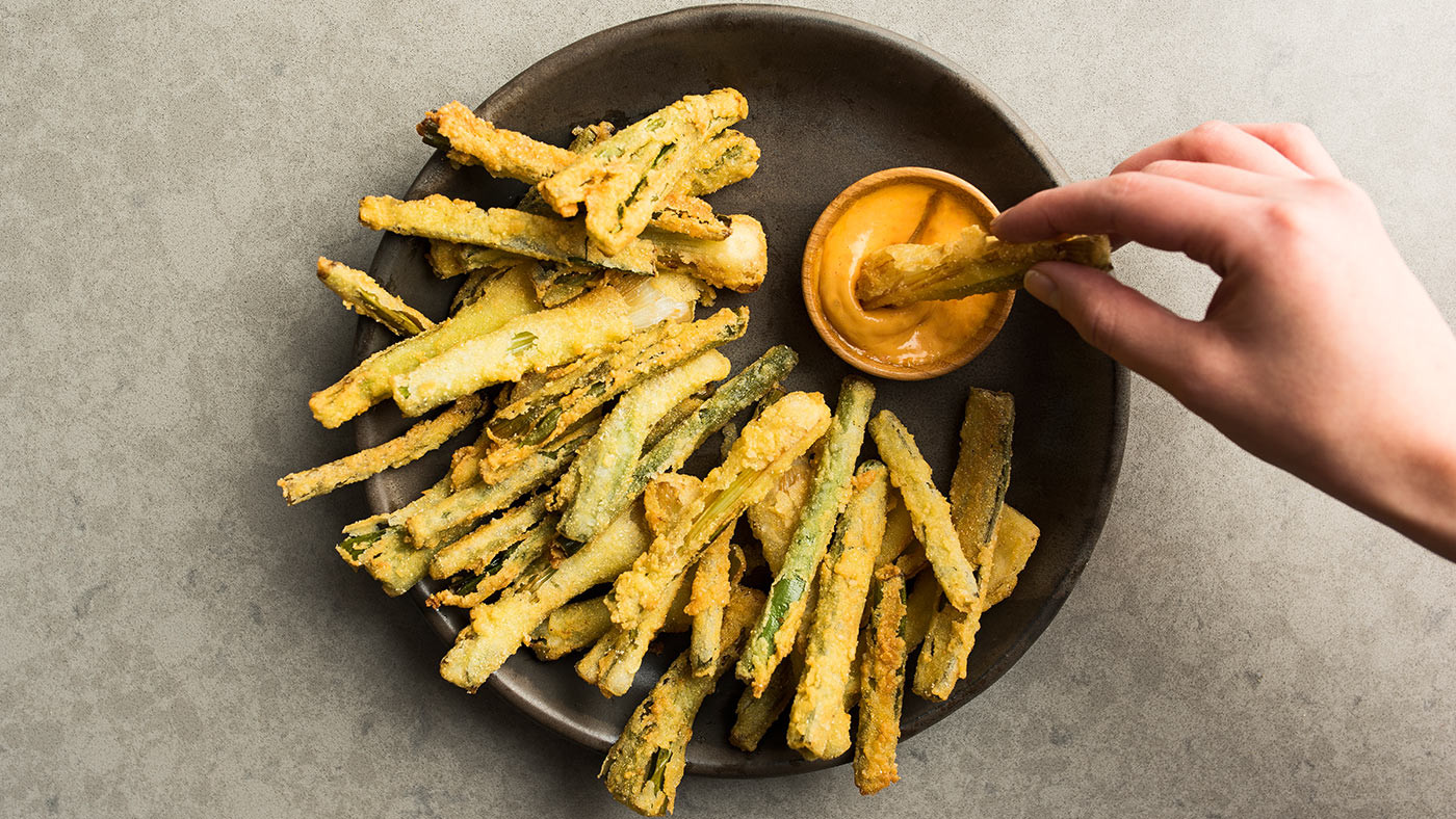Spring Onion Recipe
 Recipe Fried Spring ions with Calabrian Chile Aioli