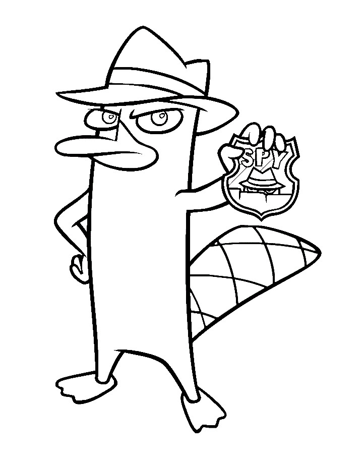 Spy Kids Coloring Pages
 Perry Holding Spy Badge Coloring Page Free Printable