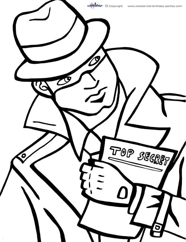 Spy Kids Coloring Pages
 Printable Spy Detective Coloring Page 2 Coolest Free
