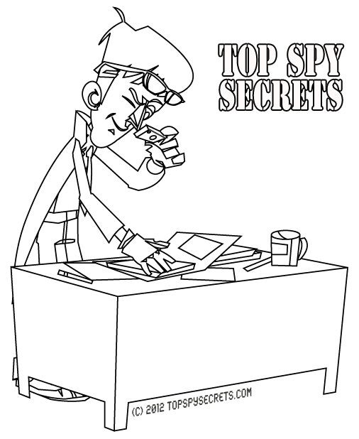 Spy Kids Coloring Pages
 Mister E making copies of secret papers found at