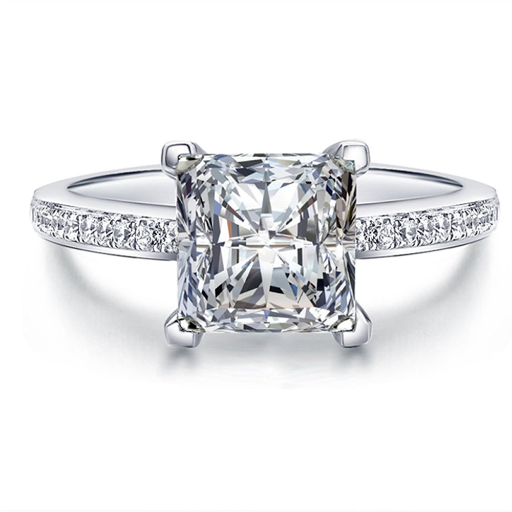 Square Princess Cut Engagement Rings
 Fashion 925 Sterling Silver Rings For Women Princess Cut