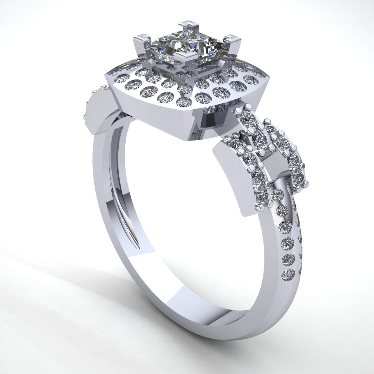 Square Princess Cut Engagement Rings
 1 00ctw Princess Cut Diamond La s Bridal Square Halo