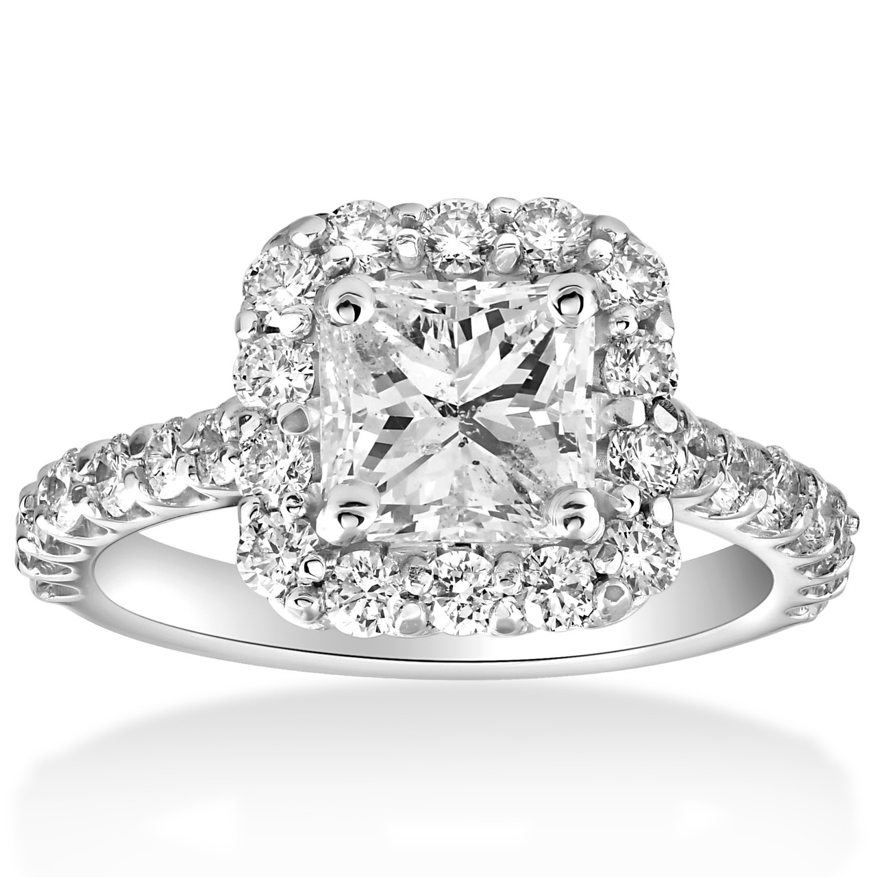 Square Princess Cut Engagement Rings
 2 cttw Halo Princess Square Cut Diamond Engagement Ring
