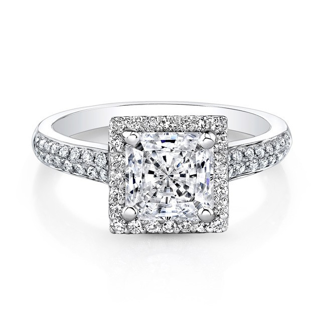 Square Princess Cut Engagement Rings
 18k White Gold Square Diamond Princess Cut Engagem