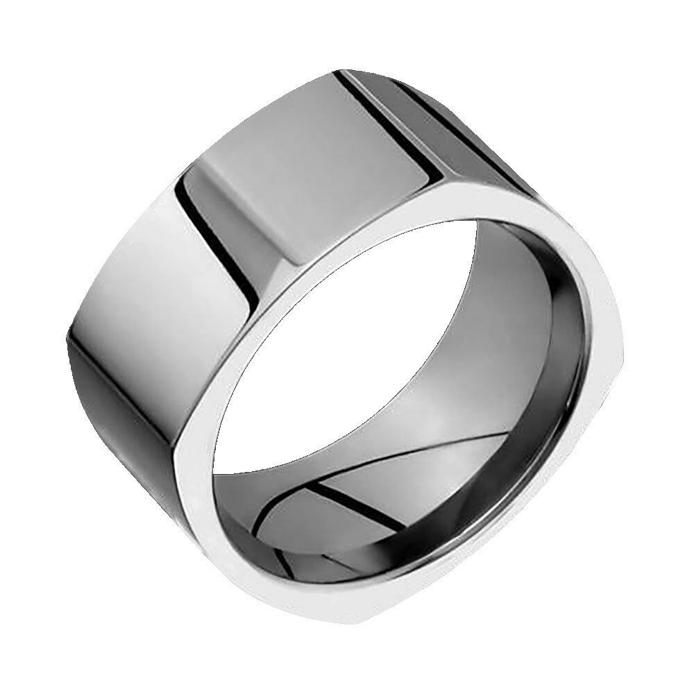Square Wedding Bands
 Square Titanium Wedding Ring fort Fit Polished 10mm