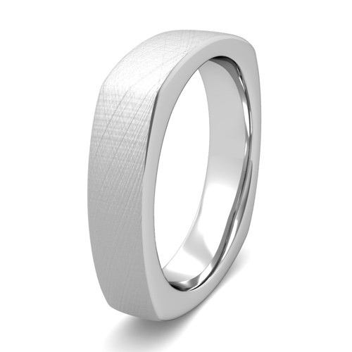 Square Wedding Bands
 Square fort Fit Wedding Ring for Men in Gold or Platinum