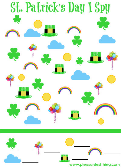 St Patrick Day Games And Activities
 St Patrick’s Day Printable – I Spy Game