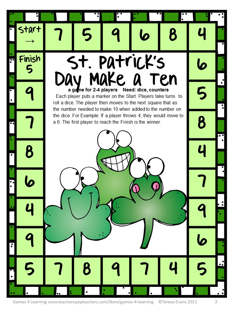 St Patrick Day Games And Activities
 Fun Games 4 Learning St Patrick s Day Math FREEBIES
