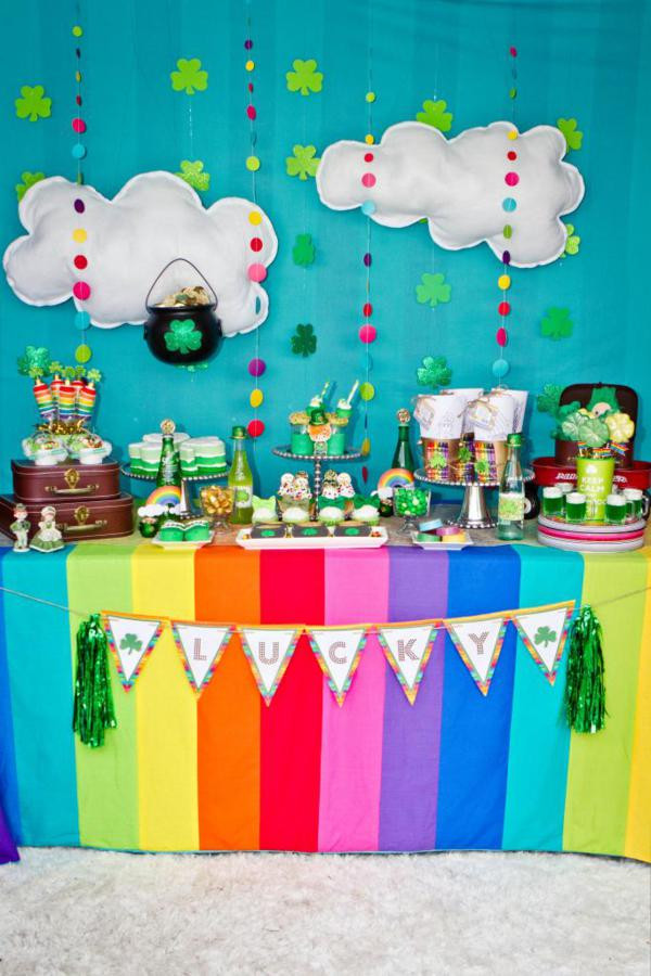 St Patrick Day Party
 Kara s Party Ideas Rainbow Girl Boy Pot of Gold St