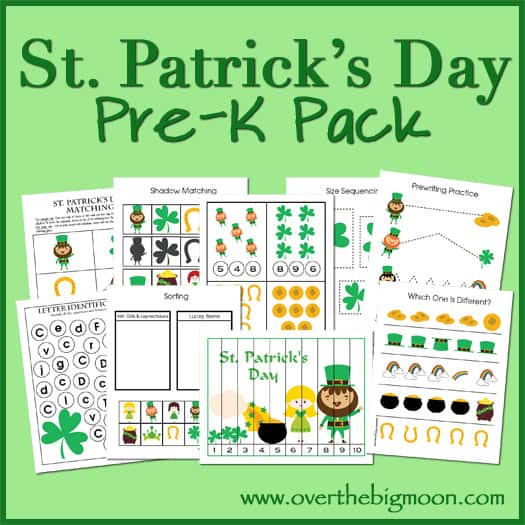 St Patrick's Day Activities For Pre K
 Saint Patrick s Day Pre K Pack Over the Big Moon