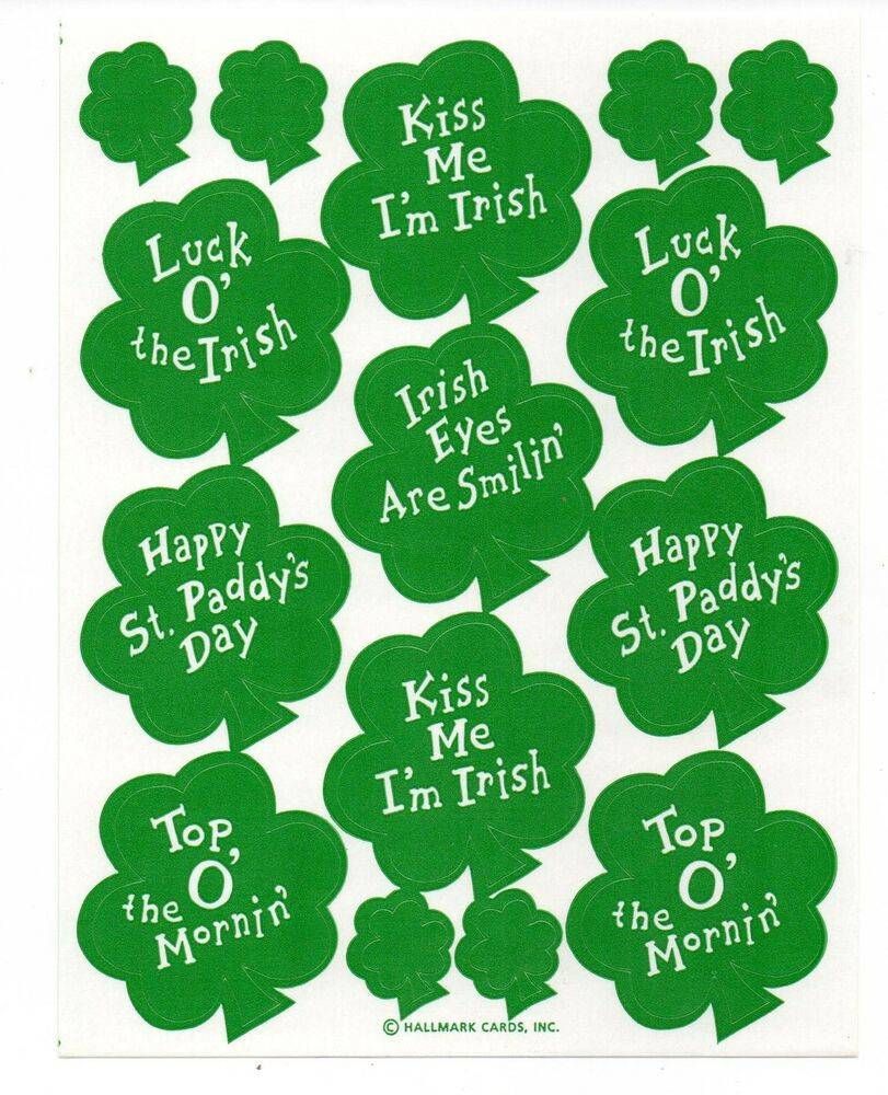St Patrick's Day Love Quotes
 Vintage Hallmark Sticker ST PATRICK S DAY SHAMROCK