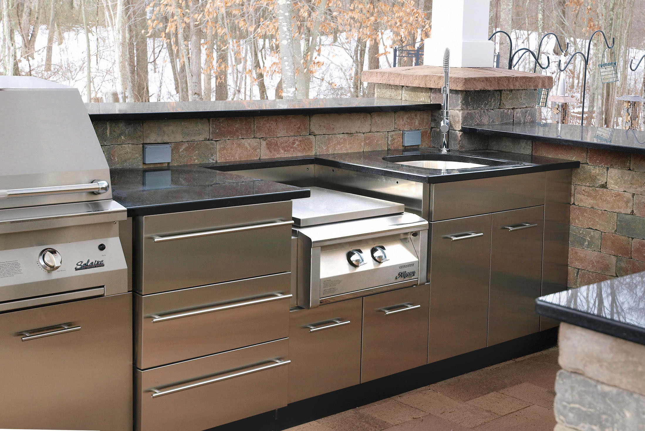 Stainless Outdoor Kitchen
 Outdoor Stainless Kitchen in winter in CT
