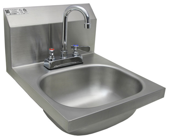 Stainless Steel Bathroom Sinks
 ACE 14"x16" Stainless Steel Wall Mount Hand Sink With Deck