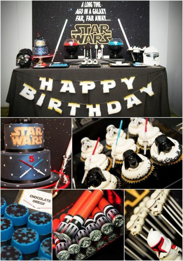 Star Birthday Decorations
 A Good vs Evil Star Wars Dessert Table Spaceships and
