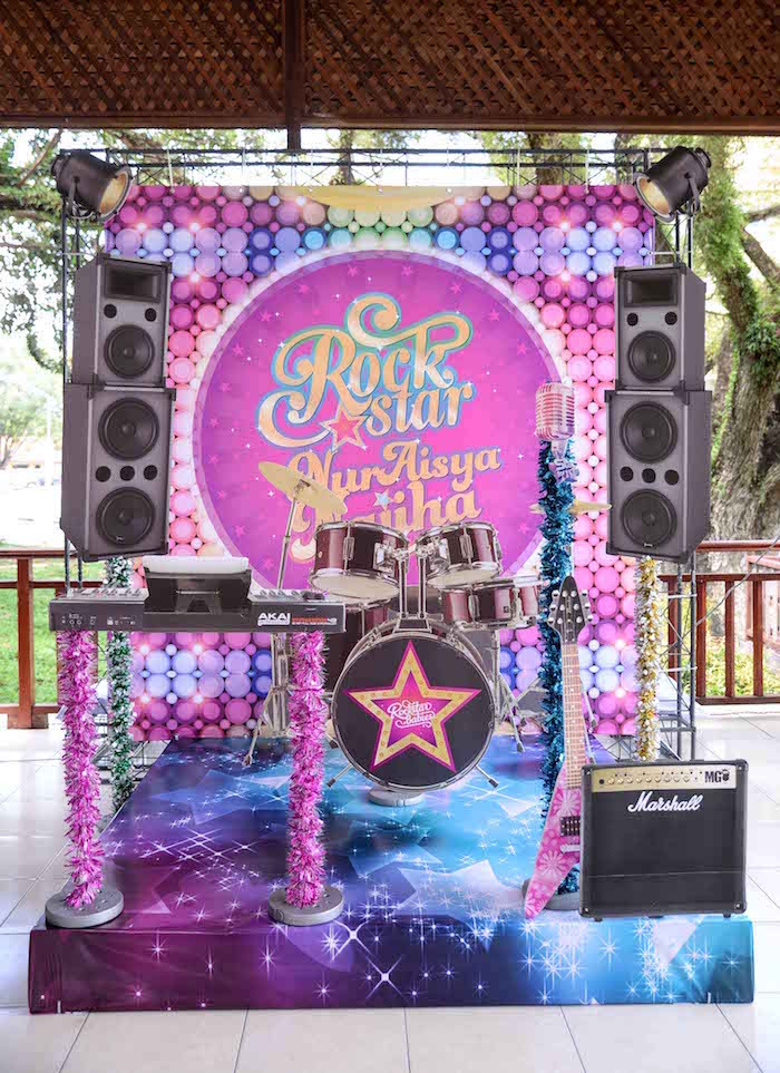 Star Birthday Decorations
 Kara s Party Ideas Purple Girly Rock Star Birthday Party