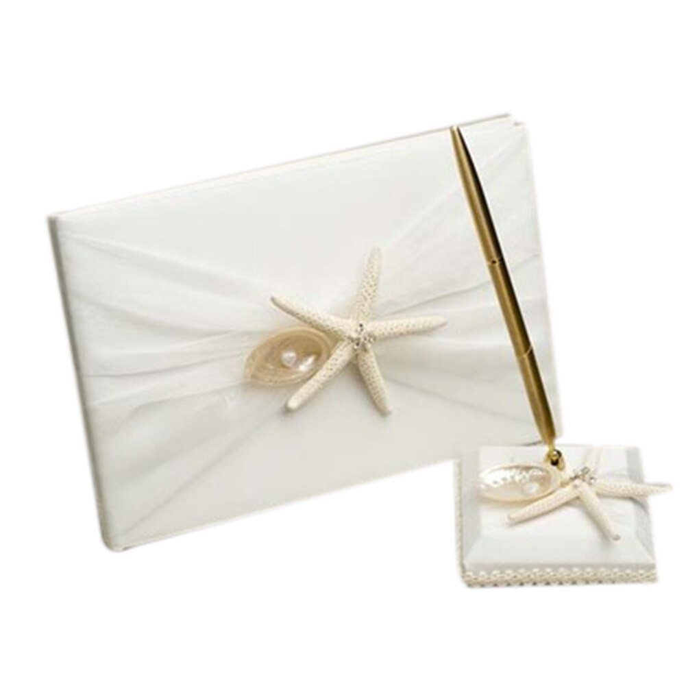 Starfish Wedding Guest Book
 Starfish Shell Wedding Guest Book with Signing Pen for