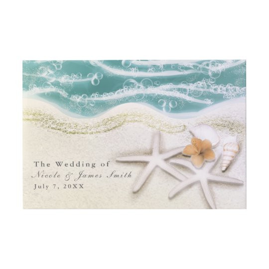 Starfish Wedding Guest Book
 Starfish on the Beach Teal Sea Tropical Wedding Guest Book