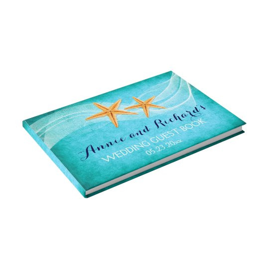 Starfish Wedding Guest Book
 Starfish pair beach wedding guest book