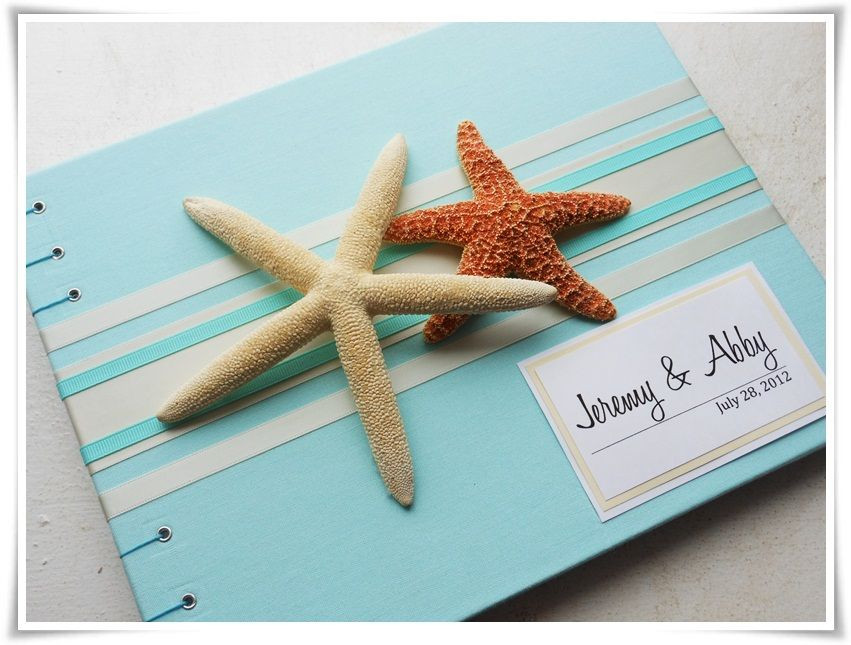 Starfish Wedding Guest Book
 starfish wedding guestbook with aqua cover So simple but