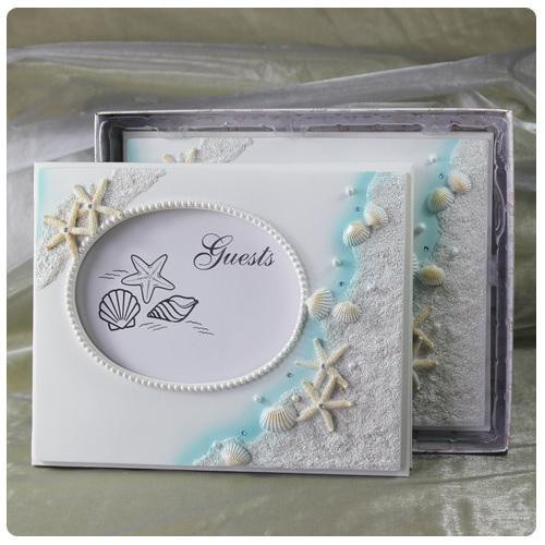 Starfish Wedding Guest Book
 2020 Beach Themed Starfish And Seashell Wedding Guest Book