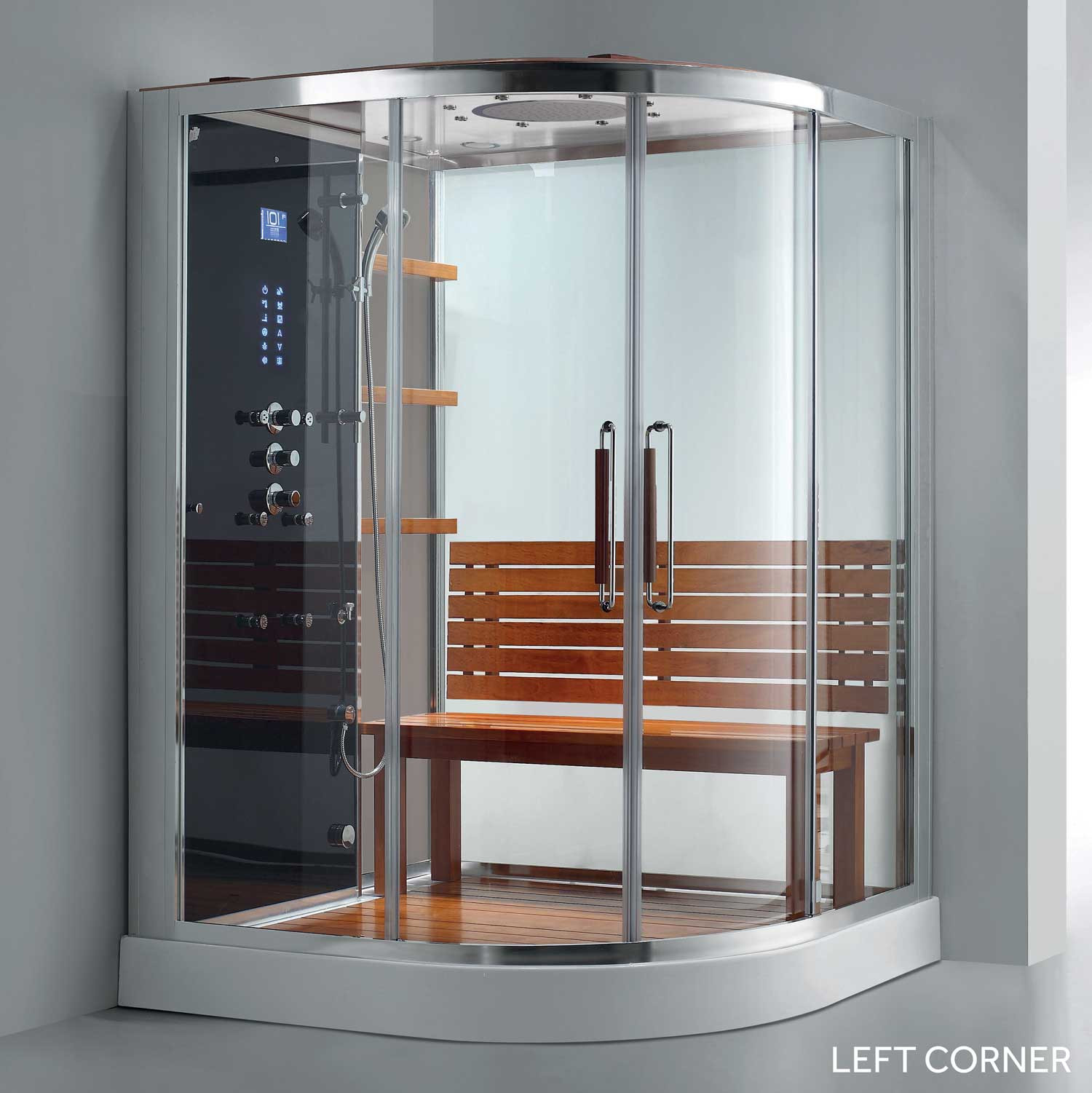 Steam Showers Bathroom
 59" x 59" Frewin Corner Steam Shower Enclosure