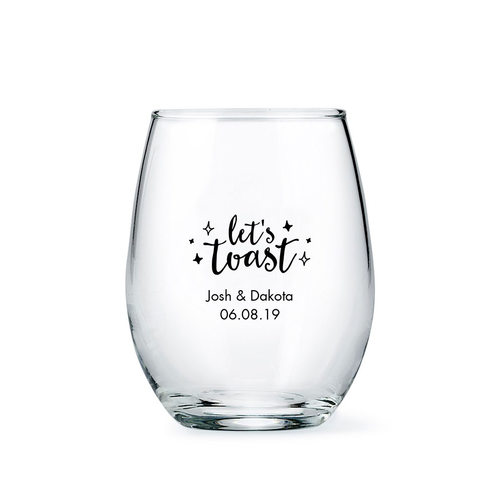 Stemless Wine Glasses Wedding Favors
 Personalized Stemless Wine Glass Wedding Favor Small