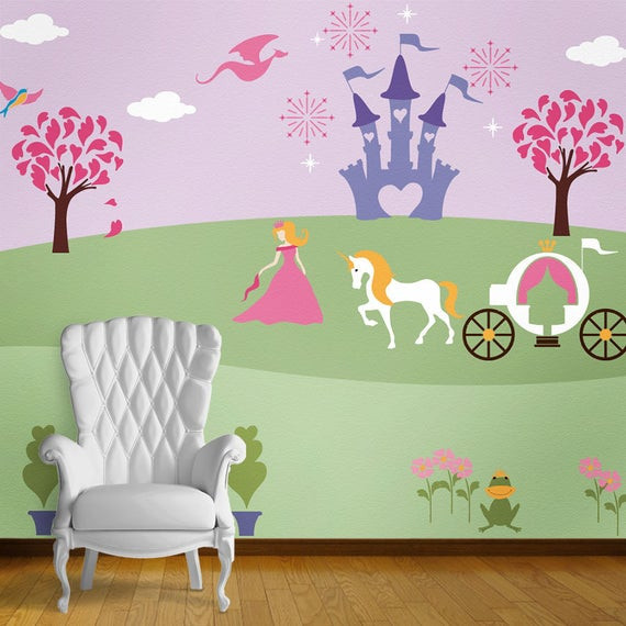 Stencils For Kids Room
 Princess Wall Mural Stencil Kit for Kids or Baby by