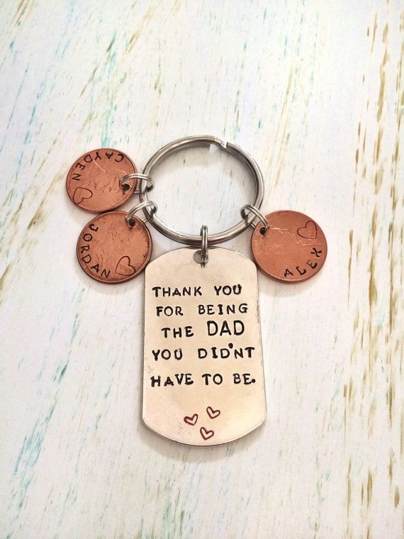 Stepfather Gift Ideas
 Personalized Step Dad Keychain Christmas Gift From Step