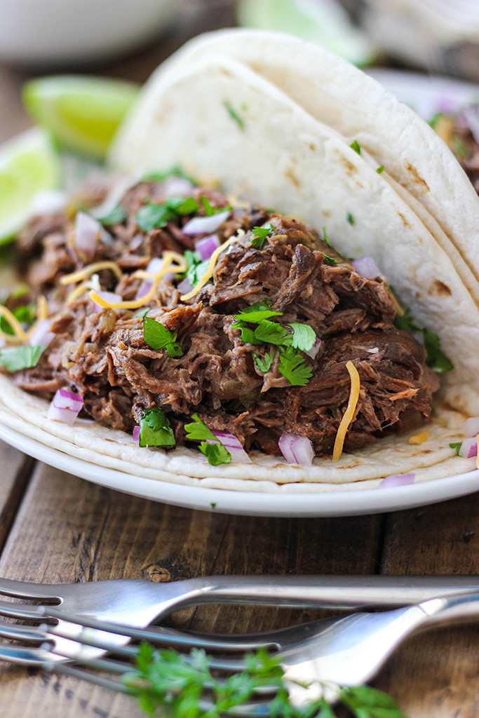 Stew Meat Tacos
 Slow Cooker Shredded Beef Tacos The Cooking Jar